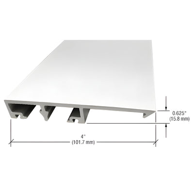 CRL-U.S. Aluminum White KYNAR® Paint 90 Degree Corner Exterior Face Cap for 1" Glass - 24'-2"