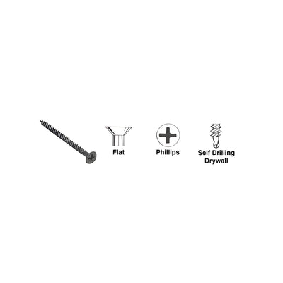 CRL 6 x 1-7/8" Flat Head Phillips Self Drilling Drywall Screws