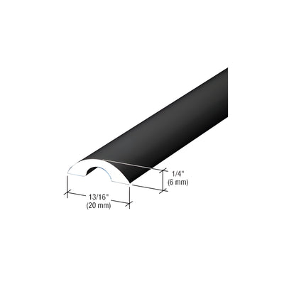 CRL Matte Black Frameless Shower Door Half-Round Threshold