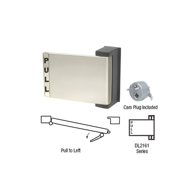CRL Brushed Nickel Universal Push-Pull Paddle Handle - Pull to Left