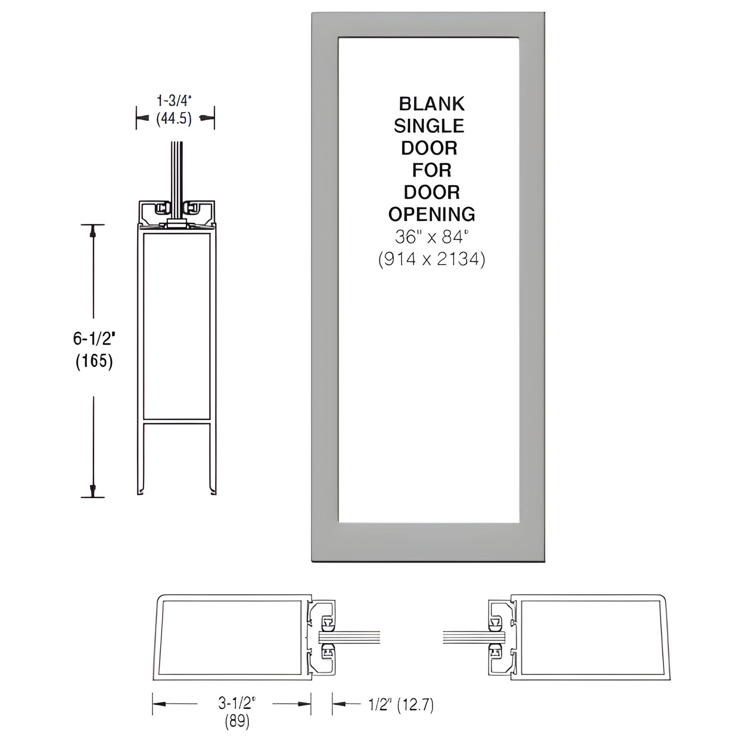 CRL-U.S. Aluminum KYNAR Bone White Single Offset Entry Door, No-Prep