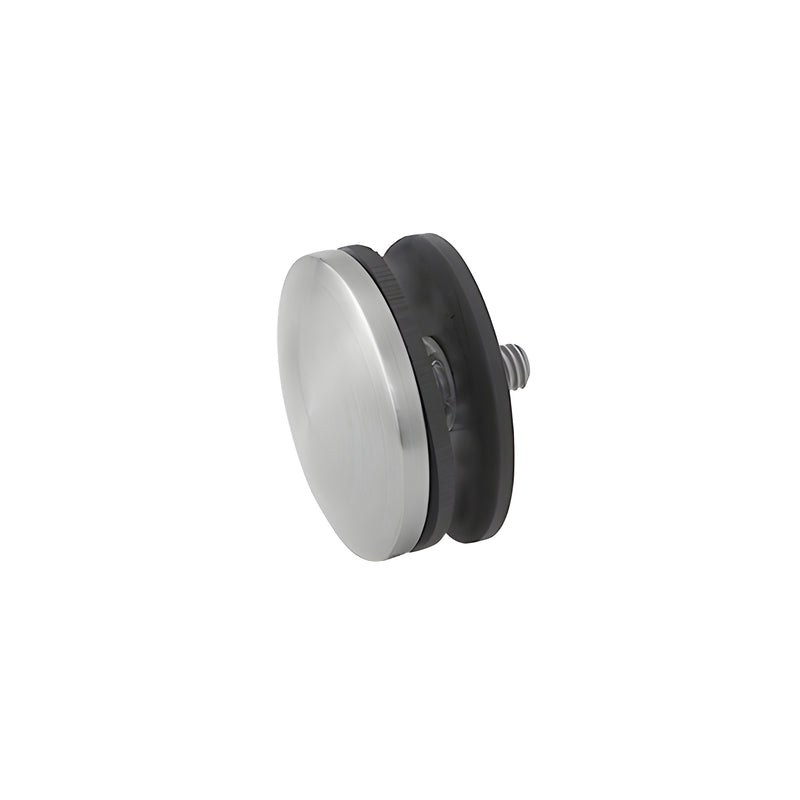 A 2-3/8 inch brushed 316 stainless steel standoff dome cap assembly with black rubber gaskets.