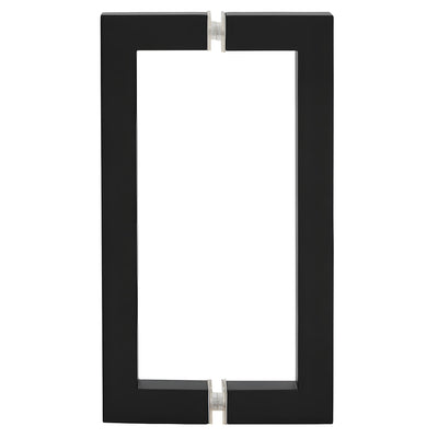 CRL Matte Black 8" x 8" SQ Series Square Tubing Back-to-Back Pull Handles