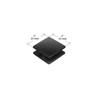 CRL Matte Black 2" x 2" Square Mall Front Clamp