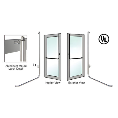 CRL-Blumcraft® Brushed Stainless Right Hand Reverse Aluminum Door Mount Keyed Access "D" Exterior, Top Securing Panic Handle
