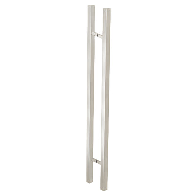 CRL Brushed Stainless Glass Mounted Square Ladder Style Pull Handle with Square Mounting Posts - 60"