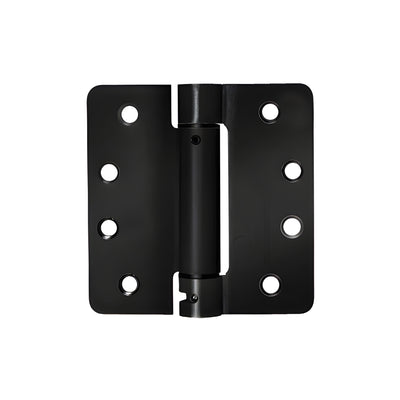 CRL 4" x 4" Black Heavy-Duty Spring Hinge - 1/4" Radius