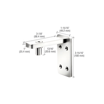 CRL Polished Stainless Wall Mount Post Pivot