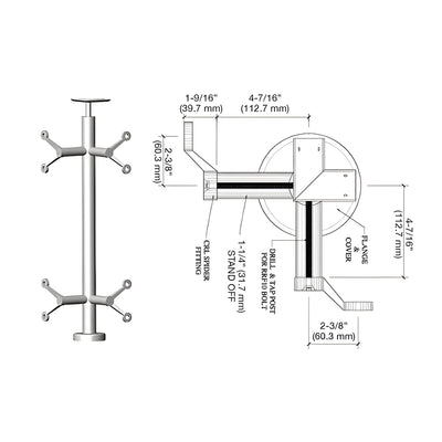 CRL Brushed Stainless 36" P6 Series Spider 90 Degree Corner Post Railing Kit