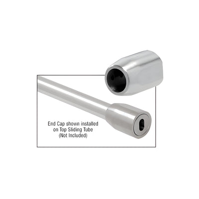 CRL Brushed Stainless Laguna Series Top Sliding Tube Wall Mount End Cap