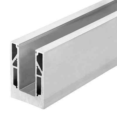 CRL 9BL Series Mill 118-1/8" Square Base Shoe Fascia Mount Drilled for 13/16" Glass