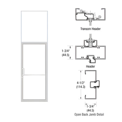 CRL-U.S. Aluminum Custom Sized White KYNAR® Paint Series 450 Open Back Gear Hinge Transom Frame Complete (1FT)