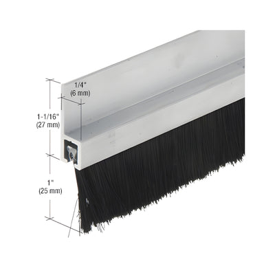 CRL 96" Extruded Aluminum Brush door Sweep with 1" Nylon Bristle