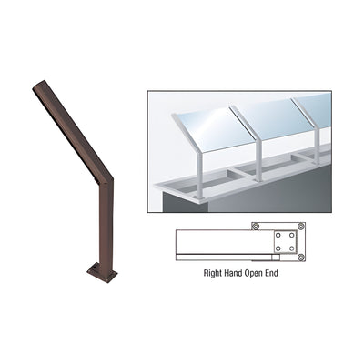 CRL Duranodic Bronze D999 Series 23" Right Hand Open End Sneeze Guard Post