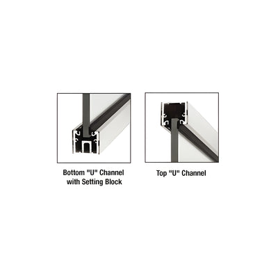 CRL Satin Anodized Custom Length U-Channel with Roll-In Top Load Gasket