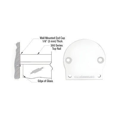 CRL Sky White 300 Series Wall Mount End Cap