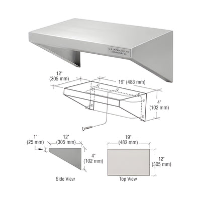 CRL Stainless Steel 19" Wide x 12" Deep Purse Shelf
