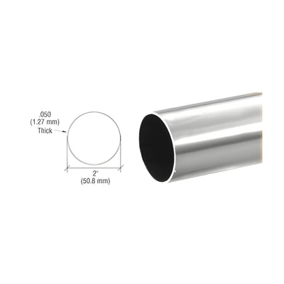 CRL Brushed Stainless 2" Diameter Round .050" Tubing - 98"