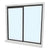 CRL Florence Duranodic Bronze Factory Glazed "XO" Model with 1/4" Tempered Glass Pass-Thru Assembly 36" Width 48" Height