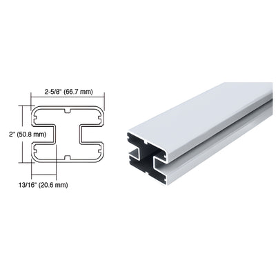 CRL Mill 60" Long 2" x 2-5/8" Rectangular 80 Degree Post