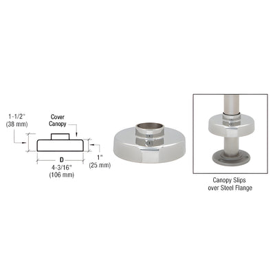 CRL Polished Stainless Canopy for 1-1/2" Tubing