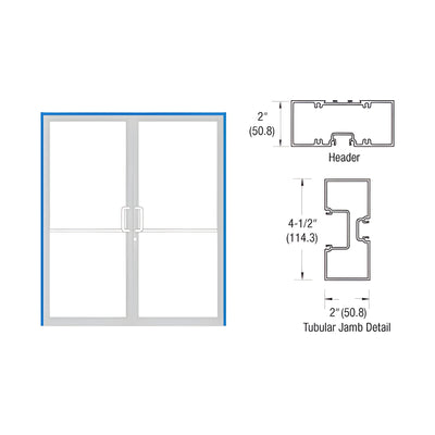 CRL-U.S. Aluminum Dark Bronze/Black Anodized Class 1 76" x 86" Single Acting Up and Over Double Door Frame