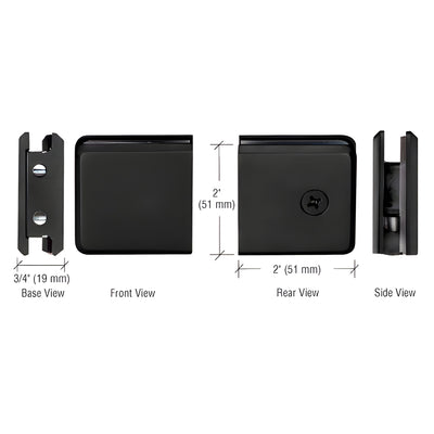 CRL Matte Black Beveled Style Notch-in-Glass Fixed Panel U-Clamp