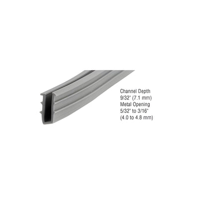 CRL Glazing Vinyl 9/32" Channel Depth 5/32" to 3/16" Metal Opening - 100' Roll