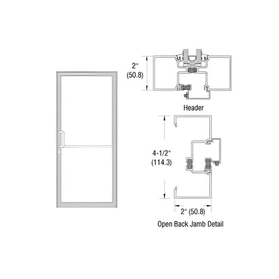 CRL-U.S. Aluminum Clear Anodized Class 1 Custom Size Series IT451 Open Back Offset Pivot Up and Over Frame Complete (1F)