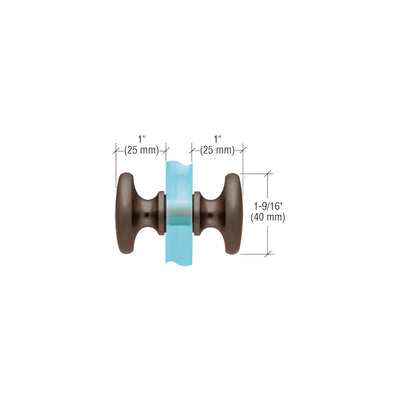 CRL Oil Rubbed Bronze Traditional Style Back-to-Back Shower Door Knobs