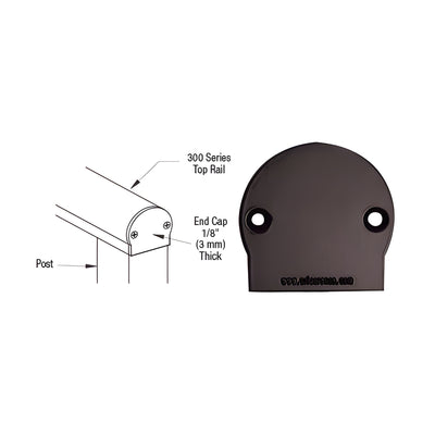 CRL Matte Bronze 300 Series Decorative End Cap
