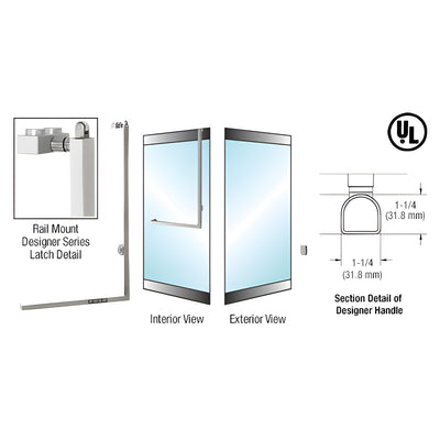 CRL-Blumcraft® Brushed Stainless Right Hand Reverse Rail Mount Keyed Access "Z" Designer Handle
