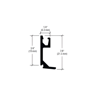 CRL-U.S. Aluminum Door Rail Glass Stop, White KYNAR® Paint- 21'-2"