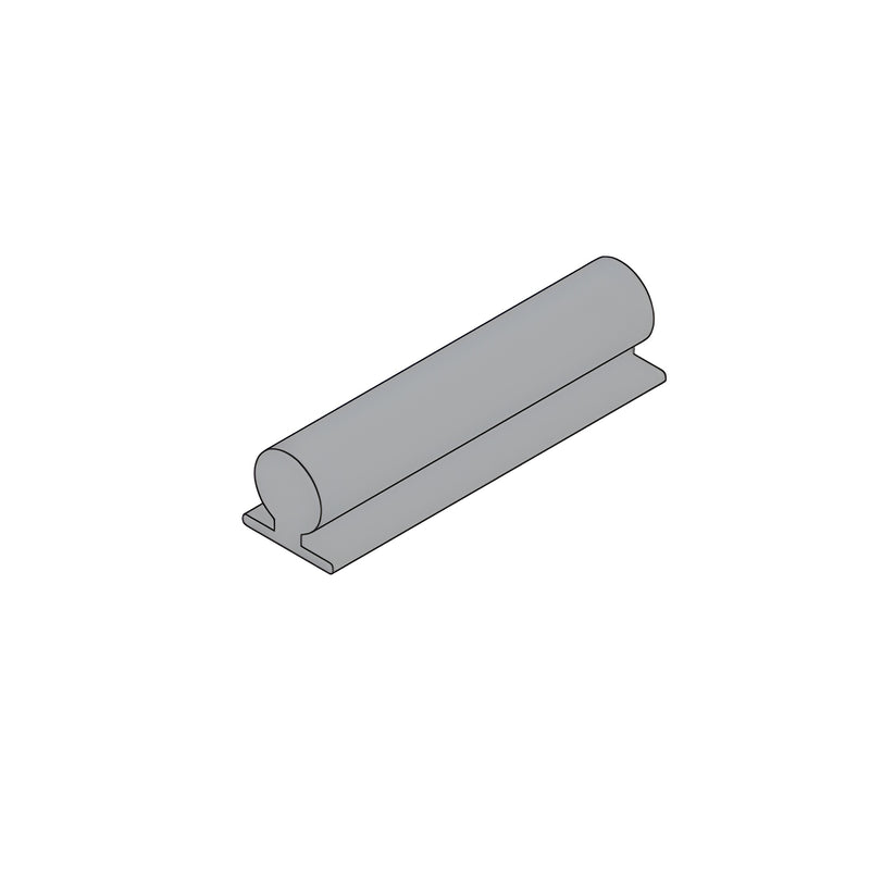 A technical illustration showing the profile of a black EPDM heavy storefront gasket.