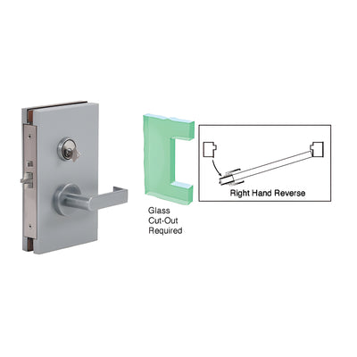 CRL Brushed Stainless 6" x 10" RHR Center Lock With Deadlatch in Storeroom Function