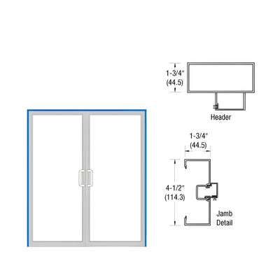 CRL-U.S. Aluminum Bronze Black Anodized Open Back Up and Over Door Frame for Pair of Doors With Geared Hinges, Panics, and Using Surface Closers
