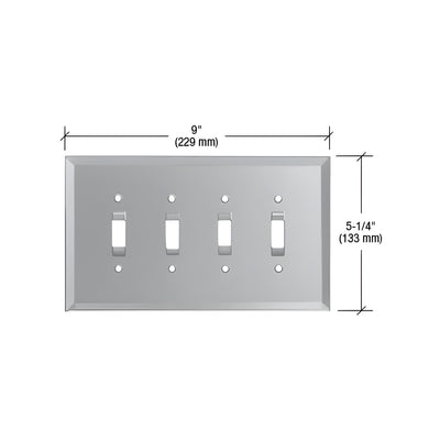 CRL Clear Quad Toggle Glass Mirror Plate