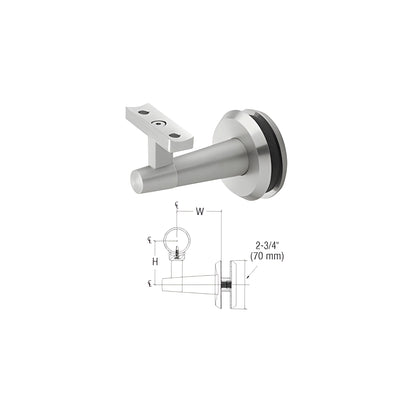 CRL-Blumcraft® Pacific Series Brushed Stainless Glass Mounted Hand Rail Bracket
