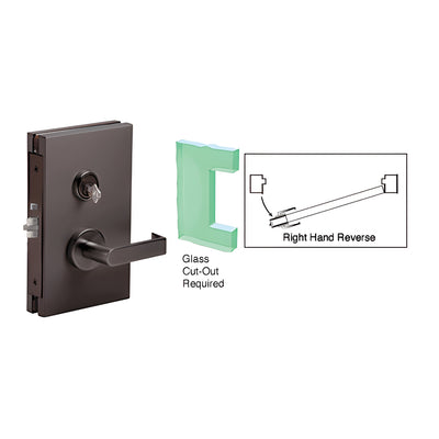 CRL Dark Bronze 6" x 10" RHR Center Lock With Deadlatch in Storeroom Function