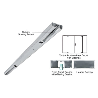 CRL Brushed Stainless 4" Two Pocket Double Sided Door Header Custom Length