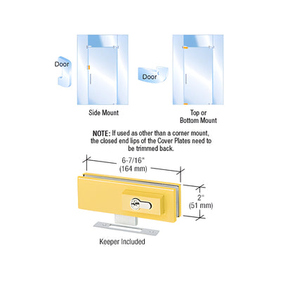 CRL Brass EUR Series Complete Patch Lock Including Cylinder