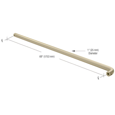 CRL Champagne Astral Push Bar for 72" Door