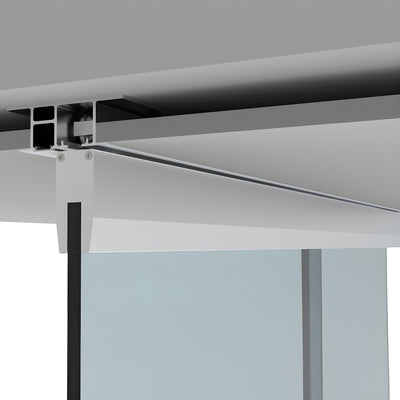 CRL50 Satin Anodized Series Single Sliding Door with Fixed Panel Dropped Ceiling Mount Kit