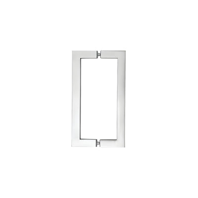 CRL Brushed Stainless 10" Glass Mounted Square Tube Style Back-to-Back Pull Handle