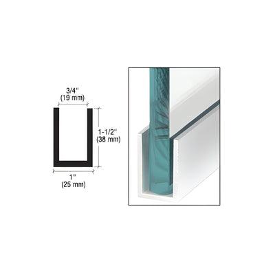 CRL White Wet / Dry Glaze 1-1/2" Deep U-Channel 120" Stock Length