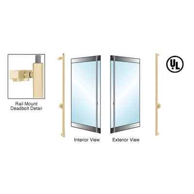 CRL-Blumcraft® Satin Brass Right Hand Reverse Rail Mount Cylinder/Cylinder 'F' Top Secured Deadbolt Exterior Handle