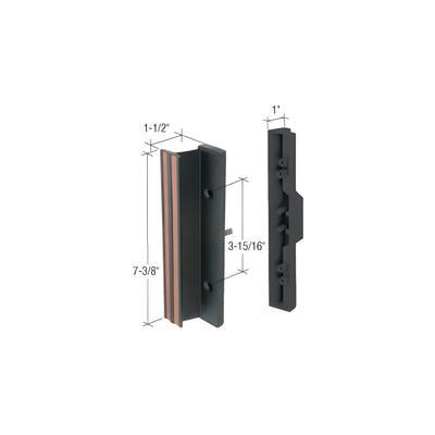 CRL Black Standard Mortise - Style Sliding Glass Door Handle with 3-15/16" Screw Holes