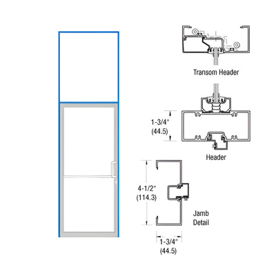 CRL-U.S. Aluminum Bronze Black Anodized Right Hand Transom Frame Open Back for Single Door Prepped for Pair Butt Hinges