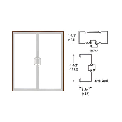CRL-U.S. Aluminum Bronze Black Anodized 75-1/2" x 85-3/4" Series 450 Open Back Butt Hinge Up and Over Frame Complete (2F)