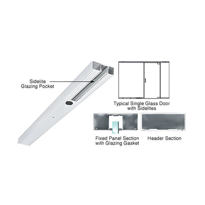 CRL Polished Stainless 4" One Pocket Sided Door Header Custom Length